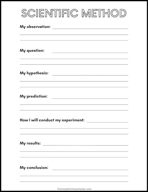 Scientific Method Worksheets: Free and For All Ages! - The Simple ...