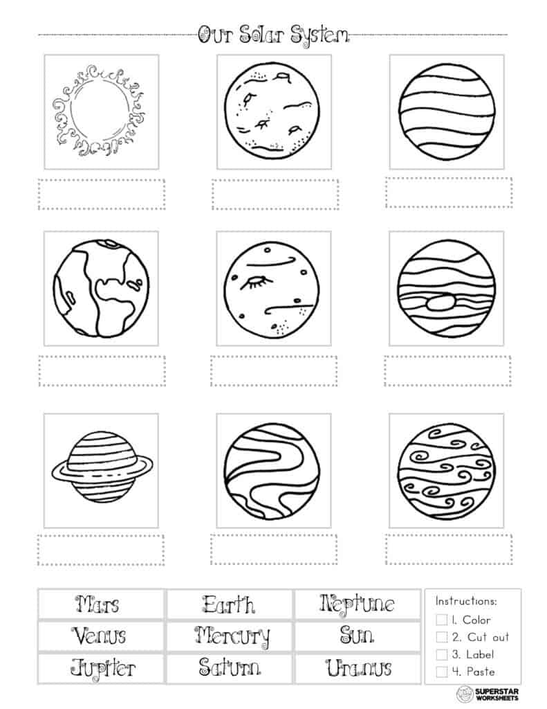 Solar System Worksheets -Worksheets Library