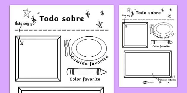 All About Me Colouring and Drawing Worksheet Spanish-Spanish