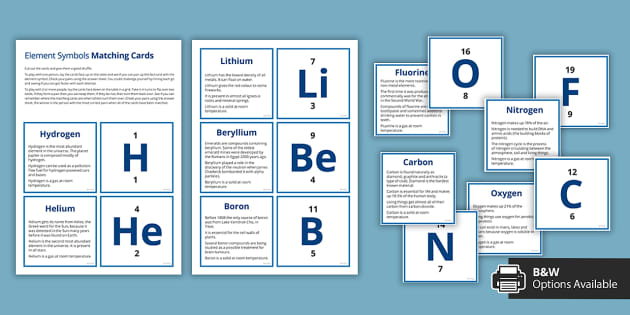 Symbol of Elements Matching Activity | Beyond (teacher made)