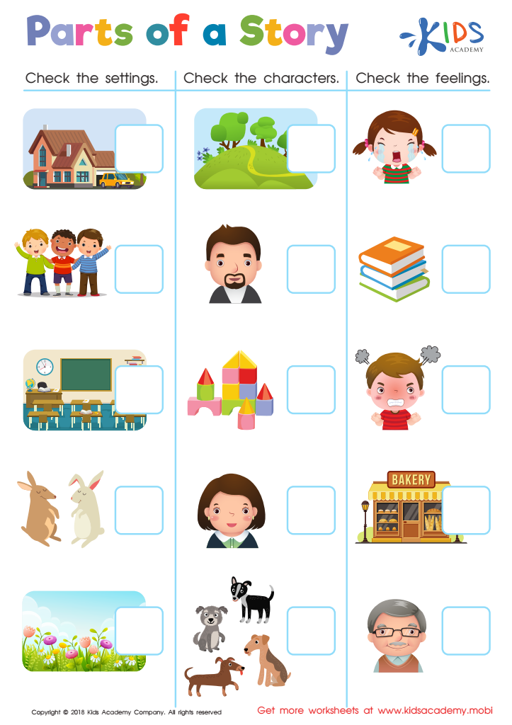 elements of a story worksheet