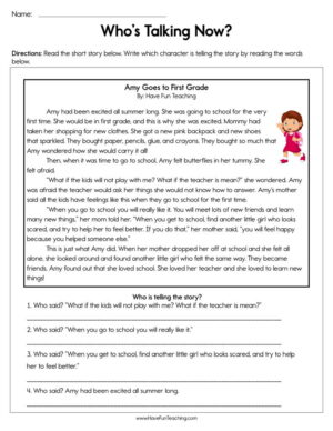 Story Elements Worksheets  