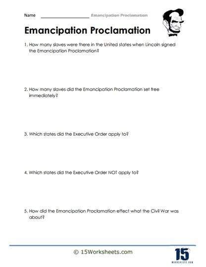 Emancipation Proclamation Worksheets - 15 Worksheets Library