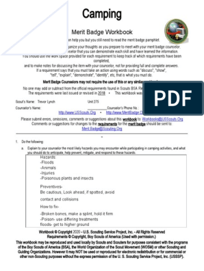 Camping Merit Badge | PDF | Boy Scouts Of America | Sausage