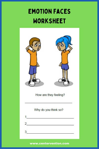 Emotion Faces Worksheet - Centervention®
