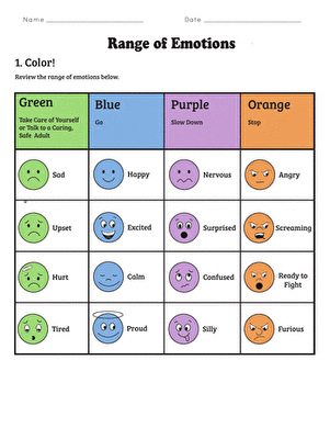 Range of Emotions | Worksheet 