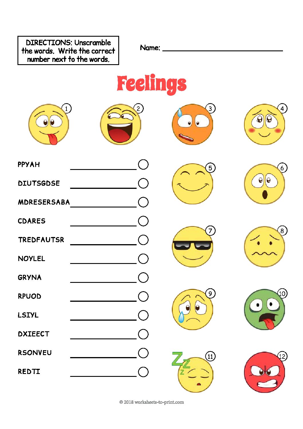 Feelings Vocabulary Worksheet - Language Advisor