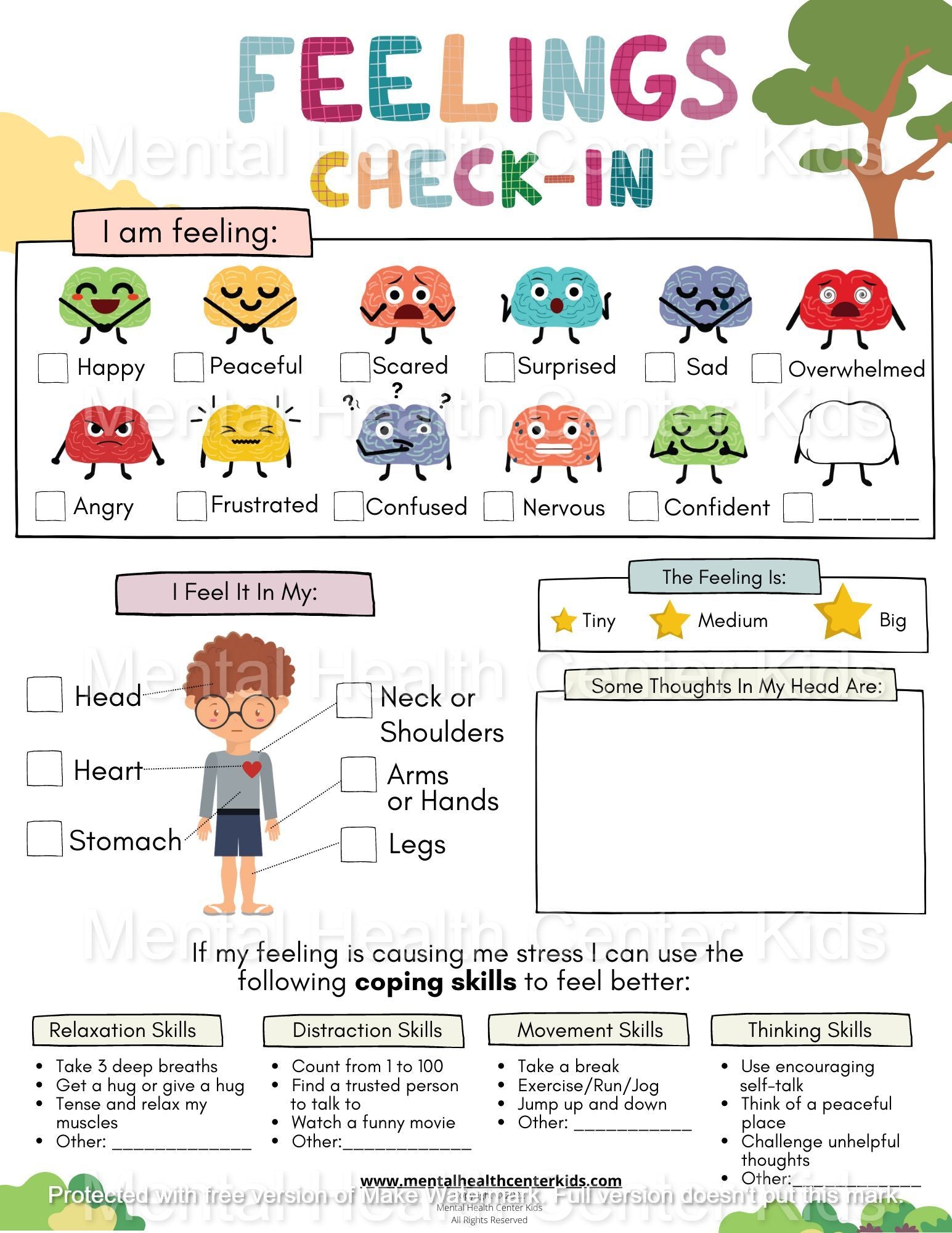 emotion worksheet for kids