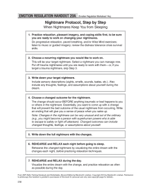 Emotional Regulation Worksheets - Fill and Sign Printable Template ...