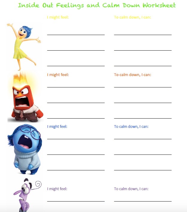 emotional control worksheet