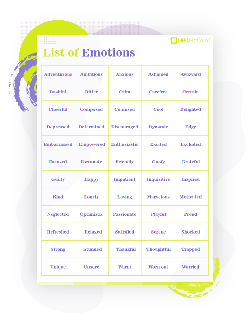 emotional recovery worksheet