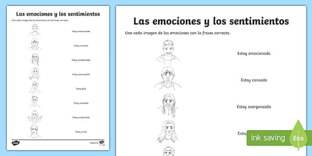 emotions in spanish worksheet