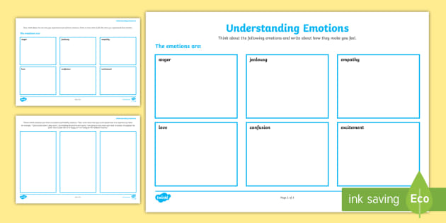 emotions worksheet for adults