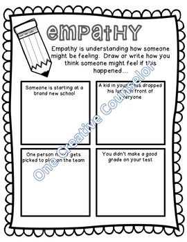 Empathy Printable Worksheet by One Creative Counselor worksheets library