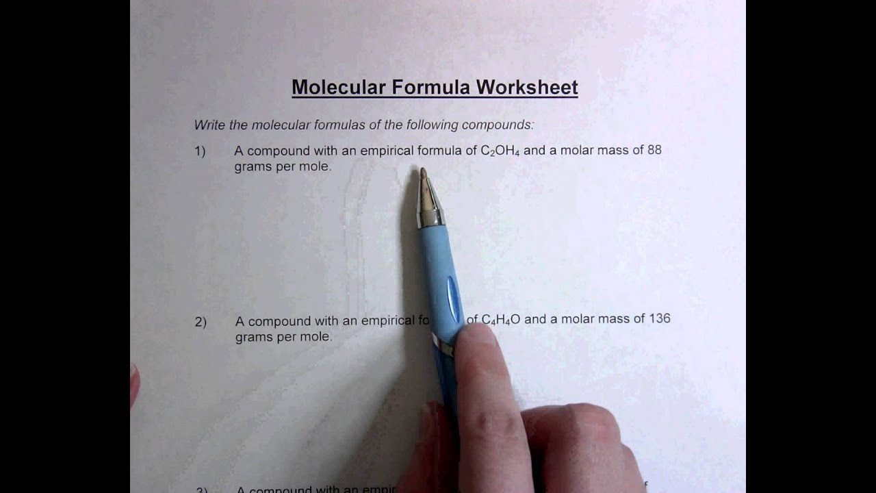 empirical formula worksheet answers