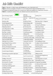 employment skills worksheet