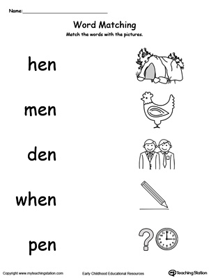 en word family worksheet