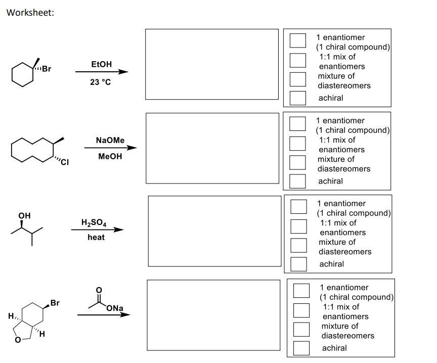 enantiomers worksheet