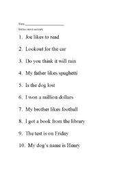 English worksheets: End Marks
