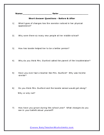 end of school year worksheet