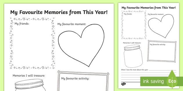 end of the year fun worksheet