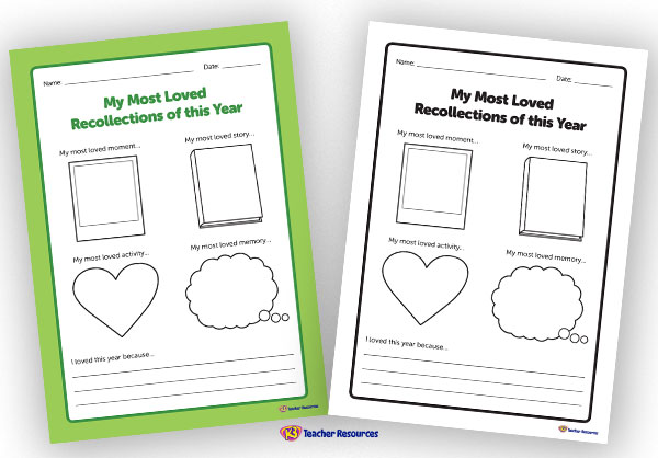 end of the year worksheet