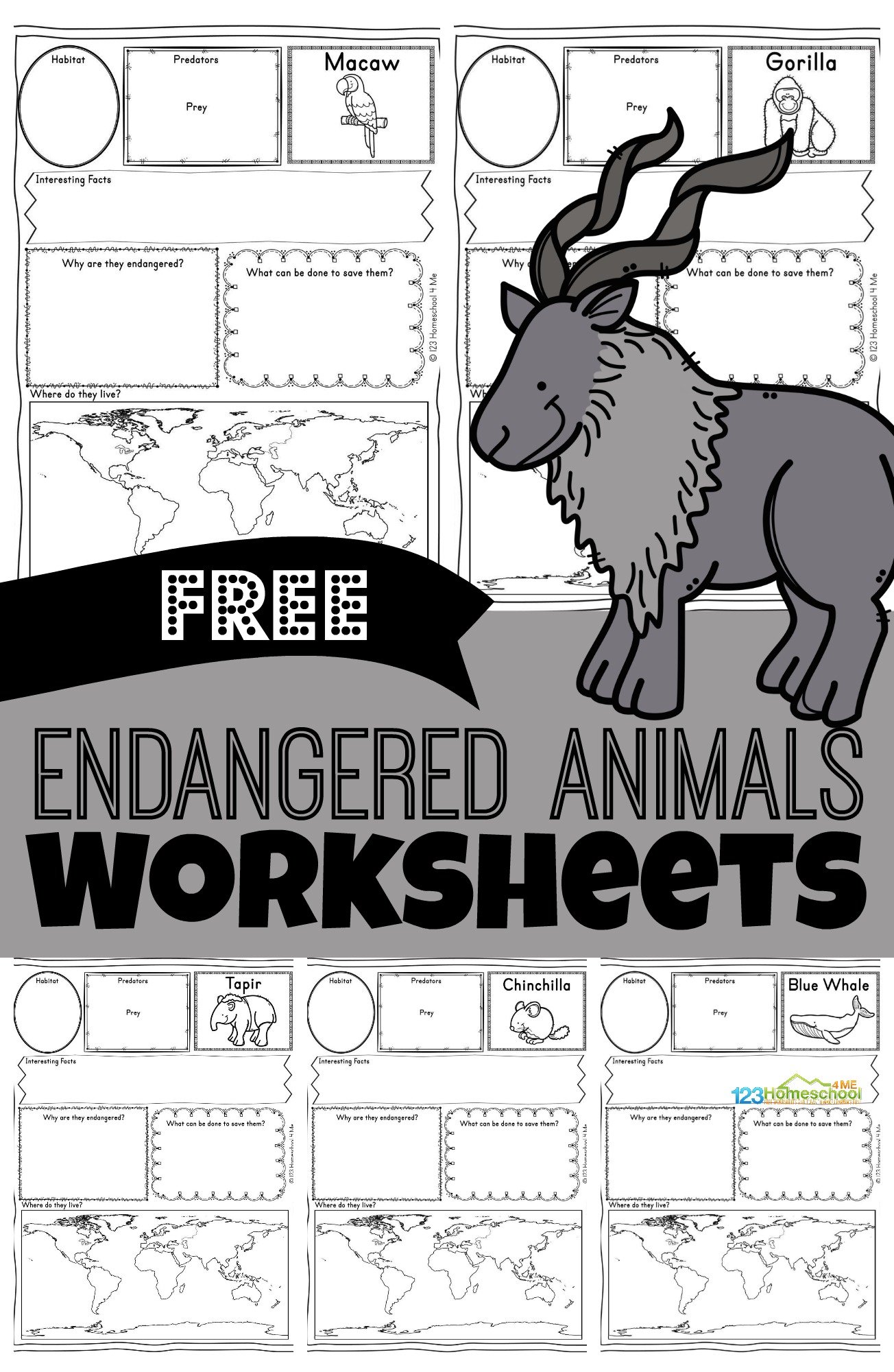 ? FREE Printable FREE Printable Endangered Animals Worksheets