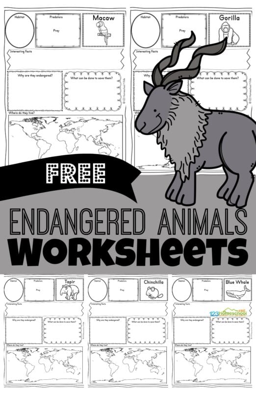 ? FREE Printable FREE Printable Endangered Animals Worksheets