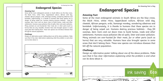 endangered species worksheet high school