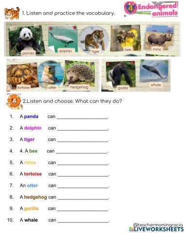 endangered species worksheet high school
