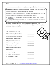 End Punctuation Worksheets