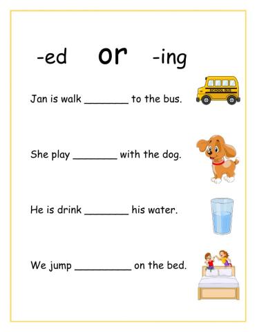Inflectional endings activity  