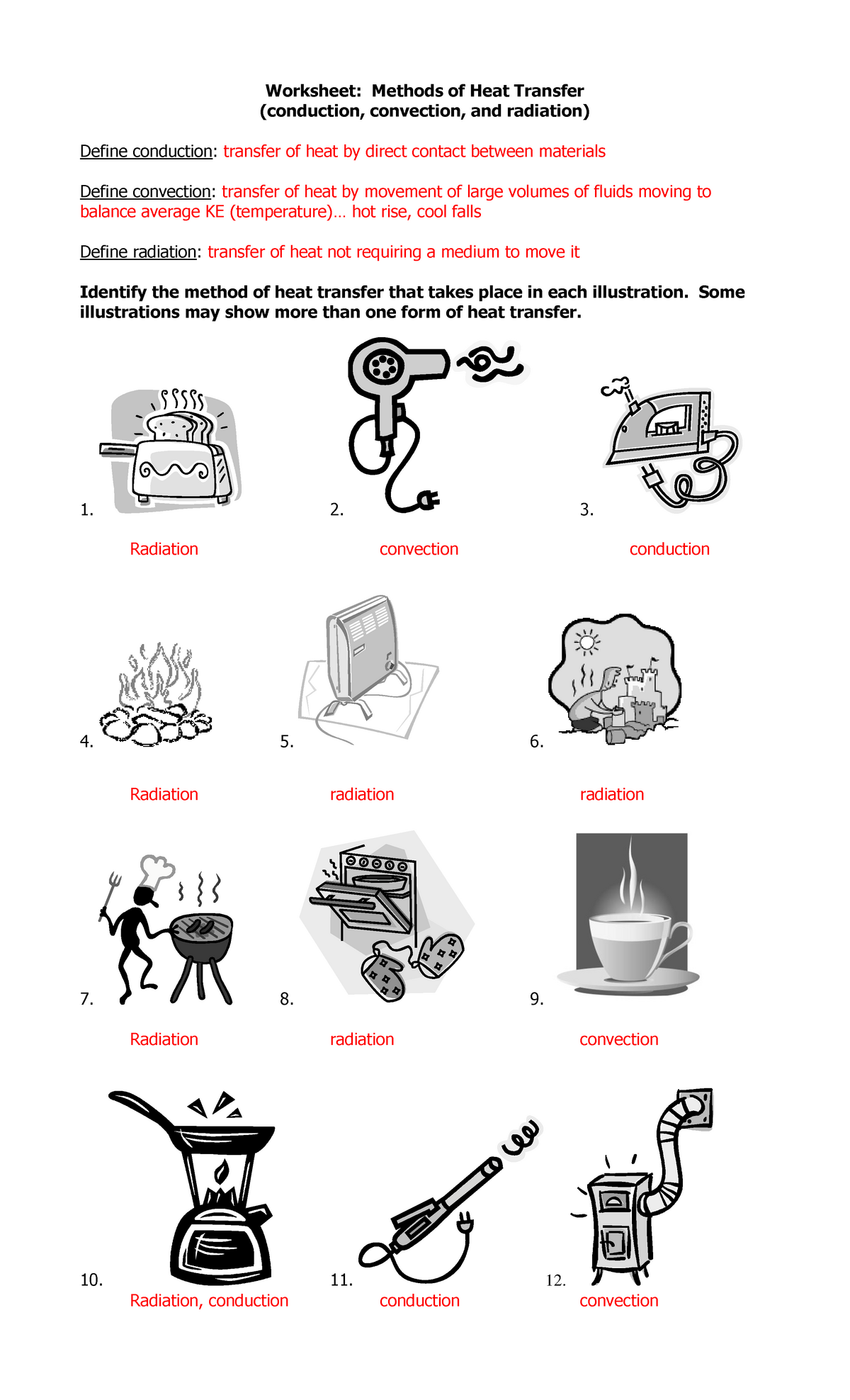 energy transfer worksheet answers