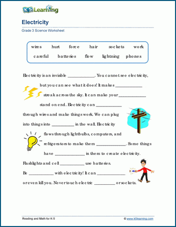 Electricity Worksheets | Worsheets library