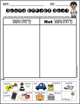 Sound Energy Sort | Forms of Energy Worksheet | Kindergarten | 1st ...