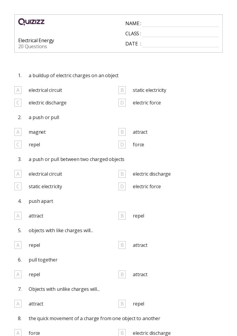 50+ Energy worksheets for 4th Grade on Quizizz | Free &  Printable