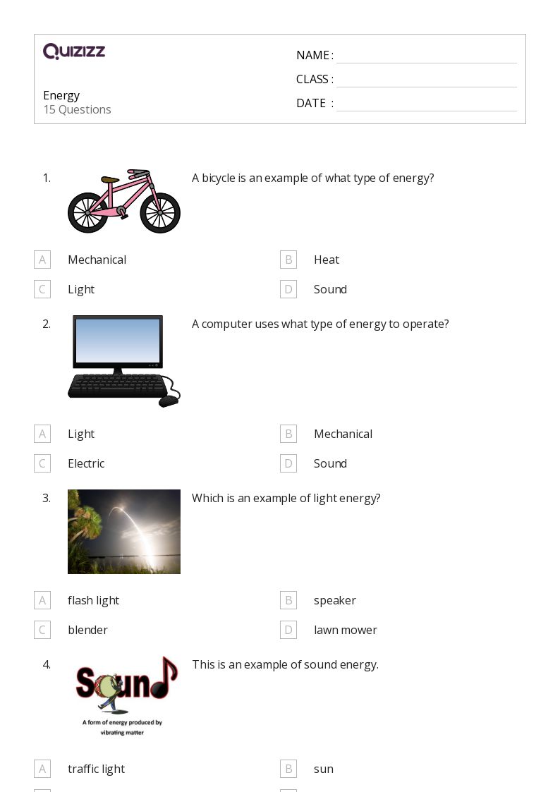 50+ Energy worksheets for 4th Grade on Quizizz Free & Printable