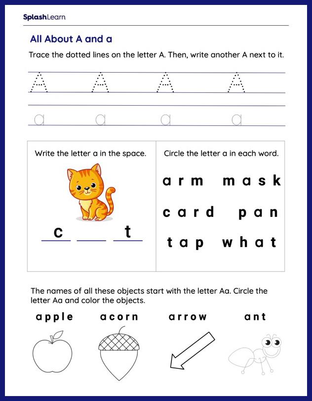 eng worksheet for kindergarten