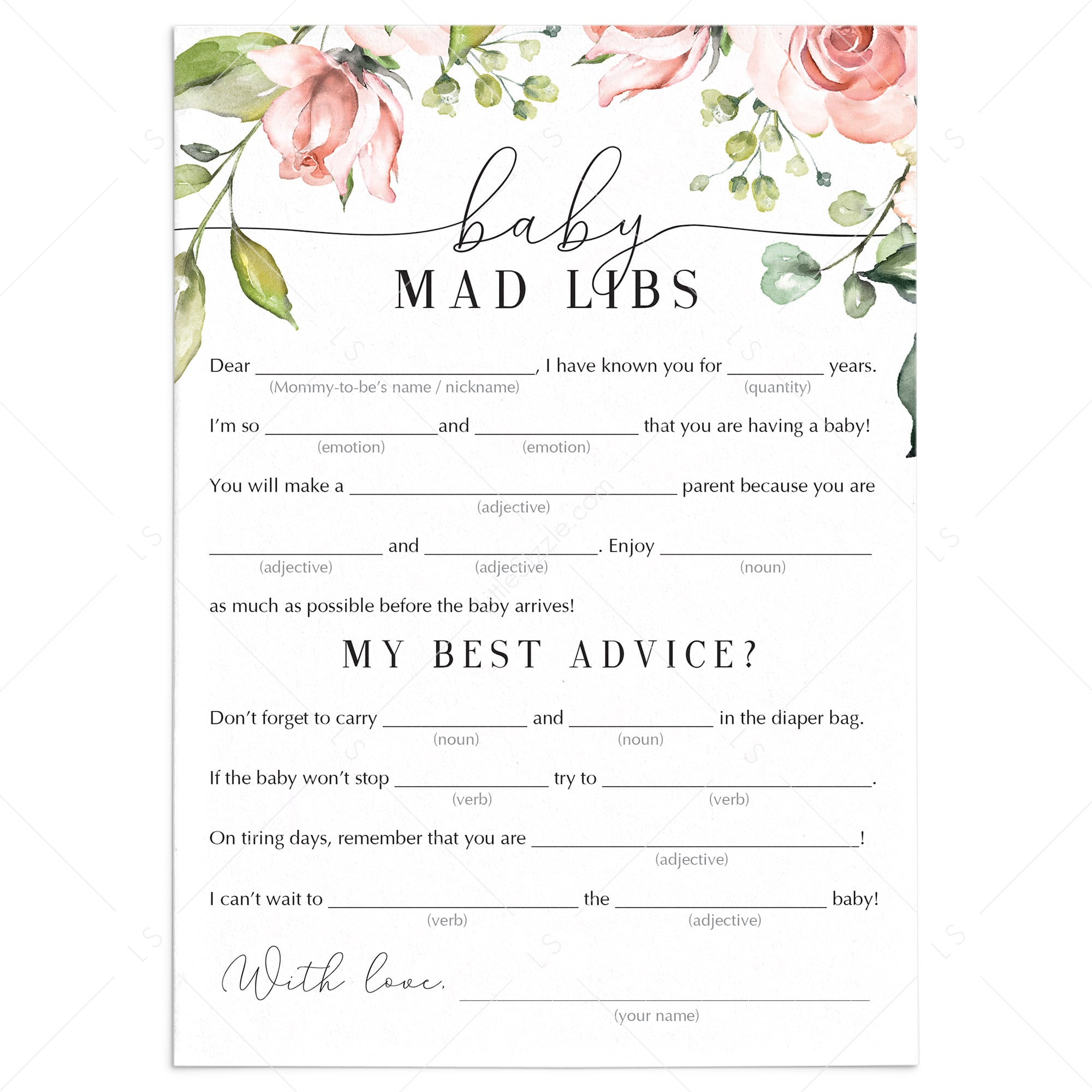 engagement mad libs printable