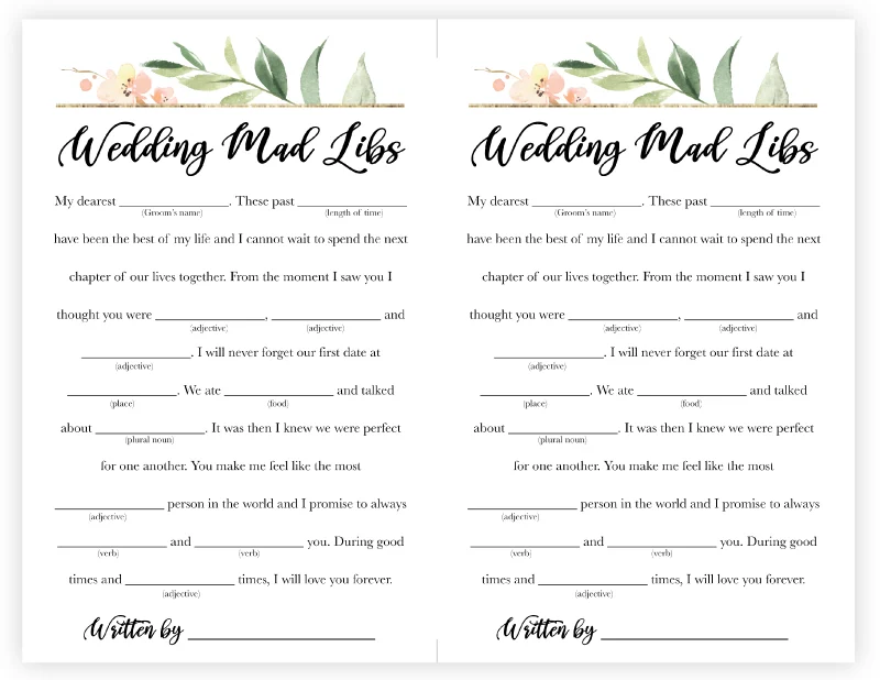 engagement mad libs printable