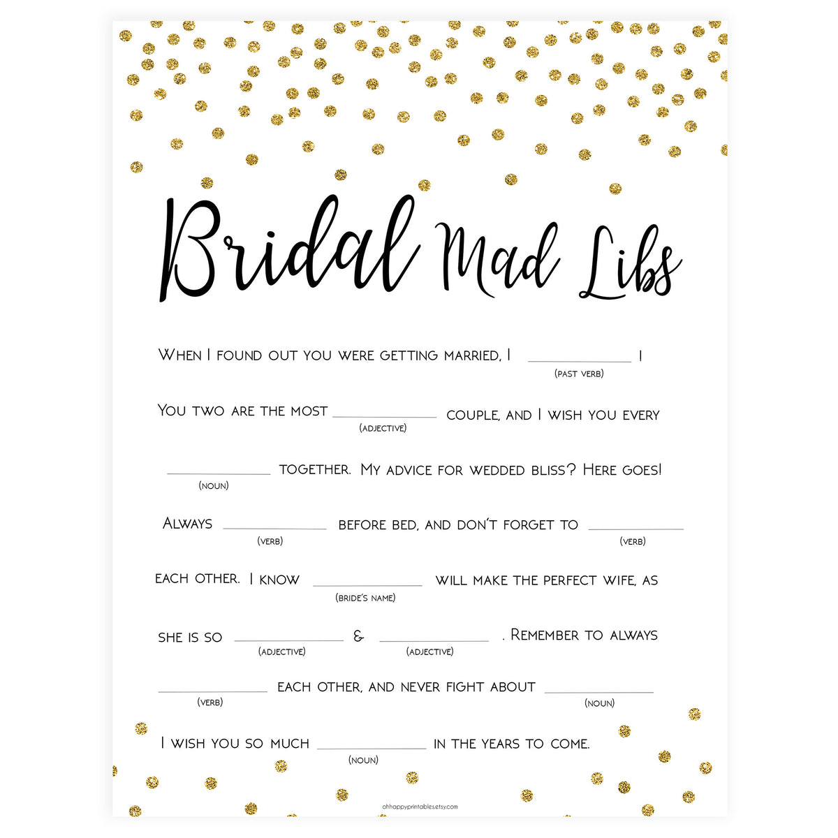 engagement mad libs printable