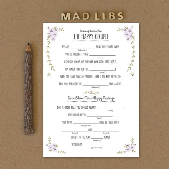 Rustic Mad Libs Printable by Basic Invite