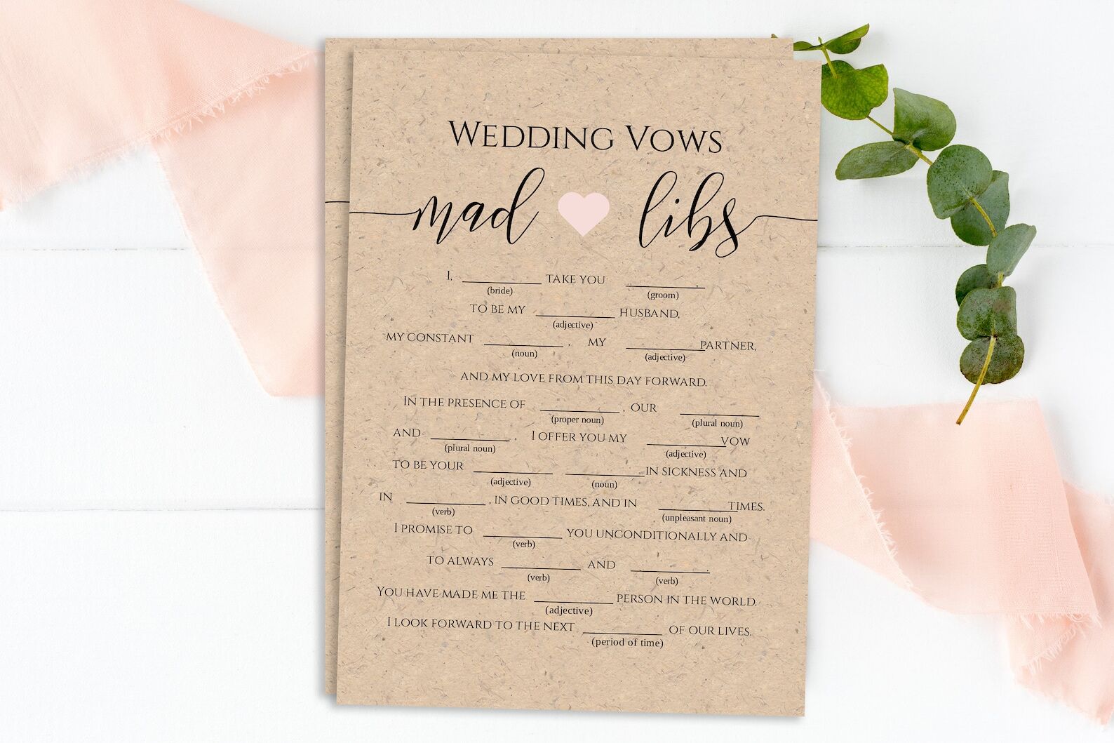 Funny Wedding Mad Libs—RSVPs, Games &  Templates