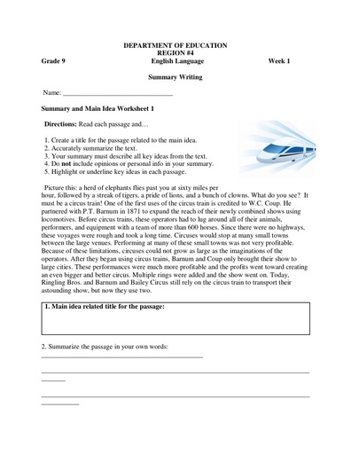 english 1 worksheet 9th grade