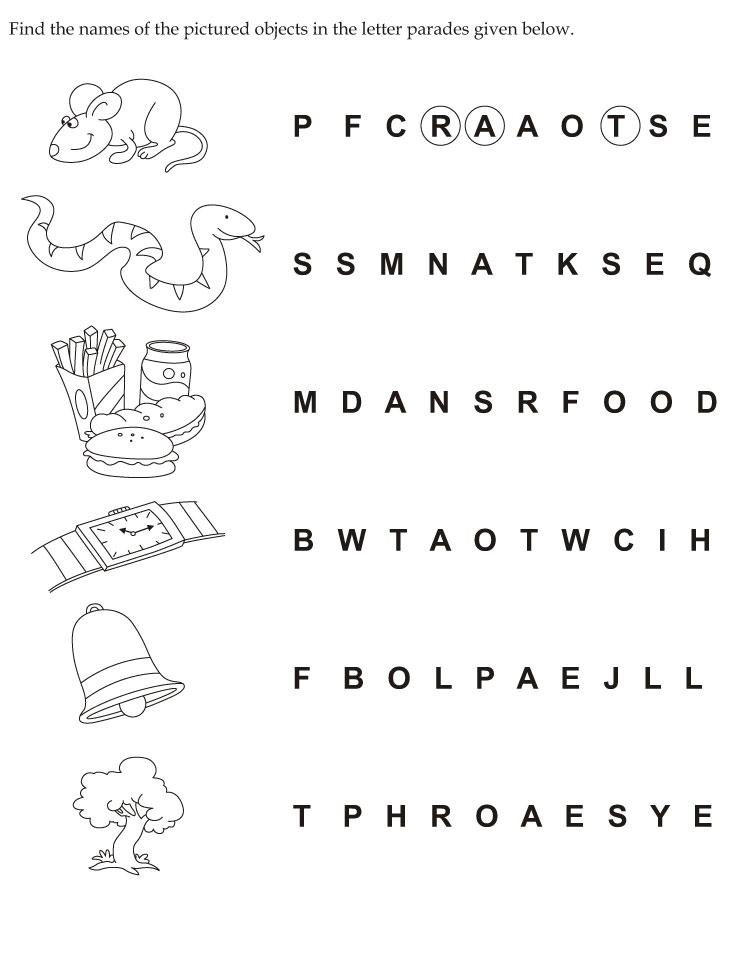 Download english activity worksheet Find the names of the pictured ...