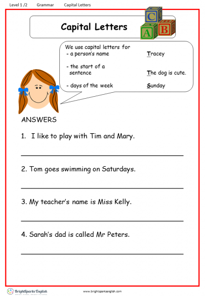 english grammar worksheet letter a like