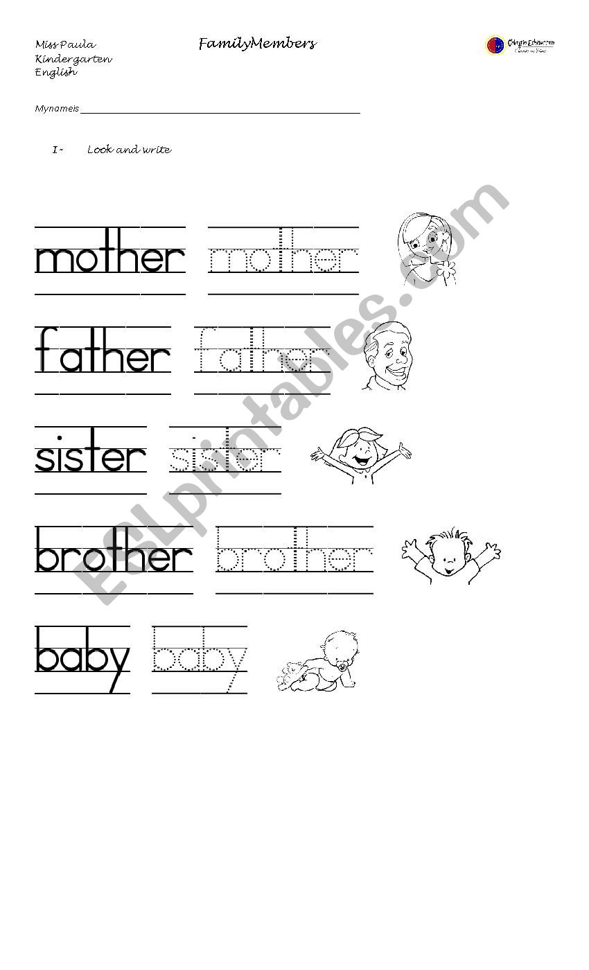 english kindergarten worksheet