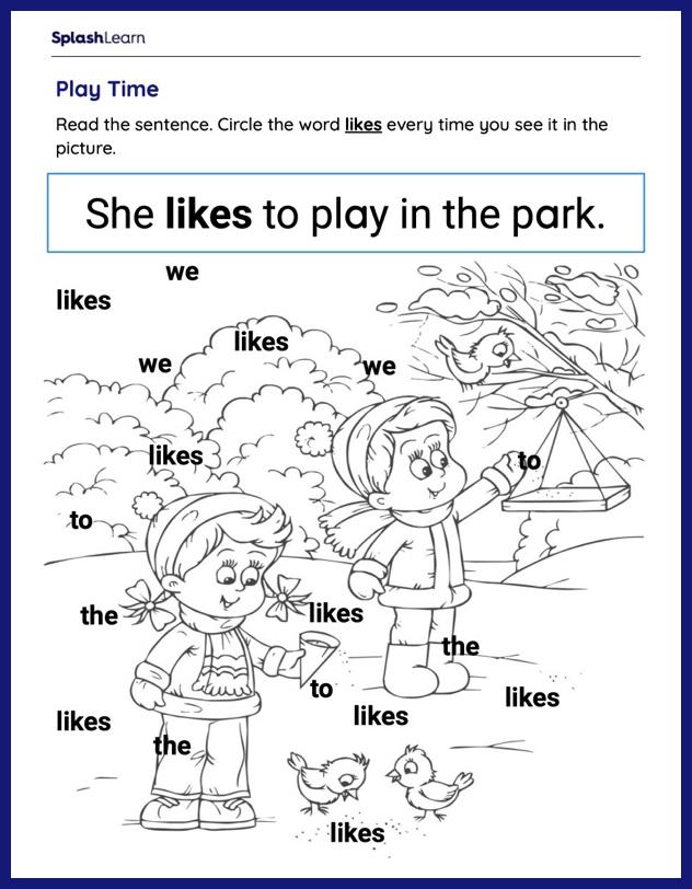english kindergarten worksheet