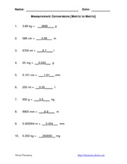 CHEM1211 Chapter 1 WS - Metric to English Conversion Answers 2 ...