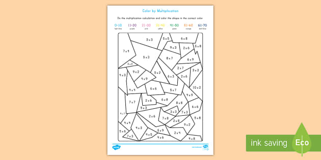 Multiplication Coloring Worksheet | Math Teaching Resources